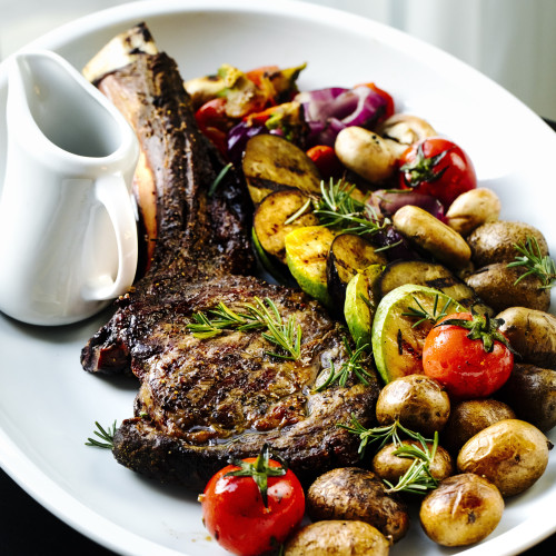 roasted-rib-with-sliced-fried-vegetables-sauce
                                        