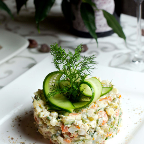 russian-salad-with-cucumber-slices
                                        