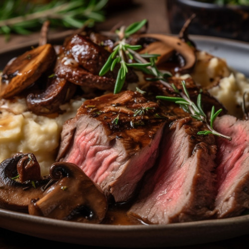 grilled-gourmet-steak-with-edible-mushroom-fresh-vegetable-herb-generated-by-ai
                                        